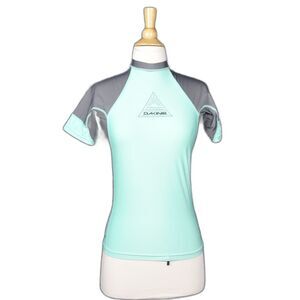 ​Kids Teal and Grey Dakin Swim Shirt  UPF Rating of 50 Size M